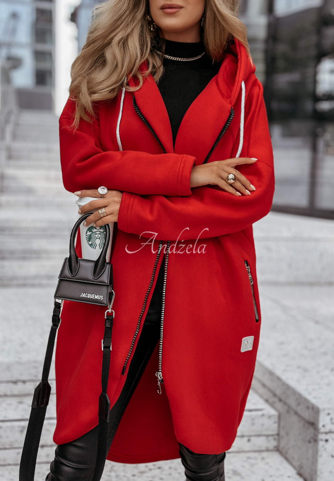 Peaceful Mind long hoodie red