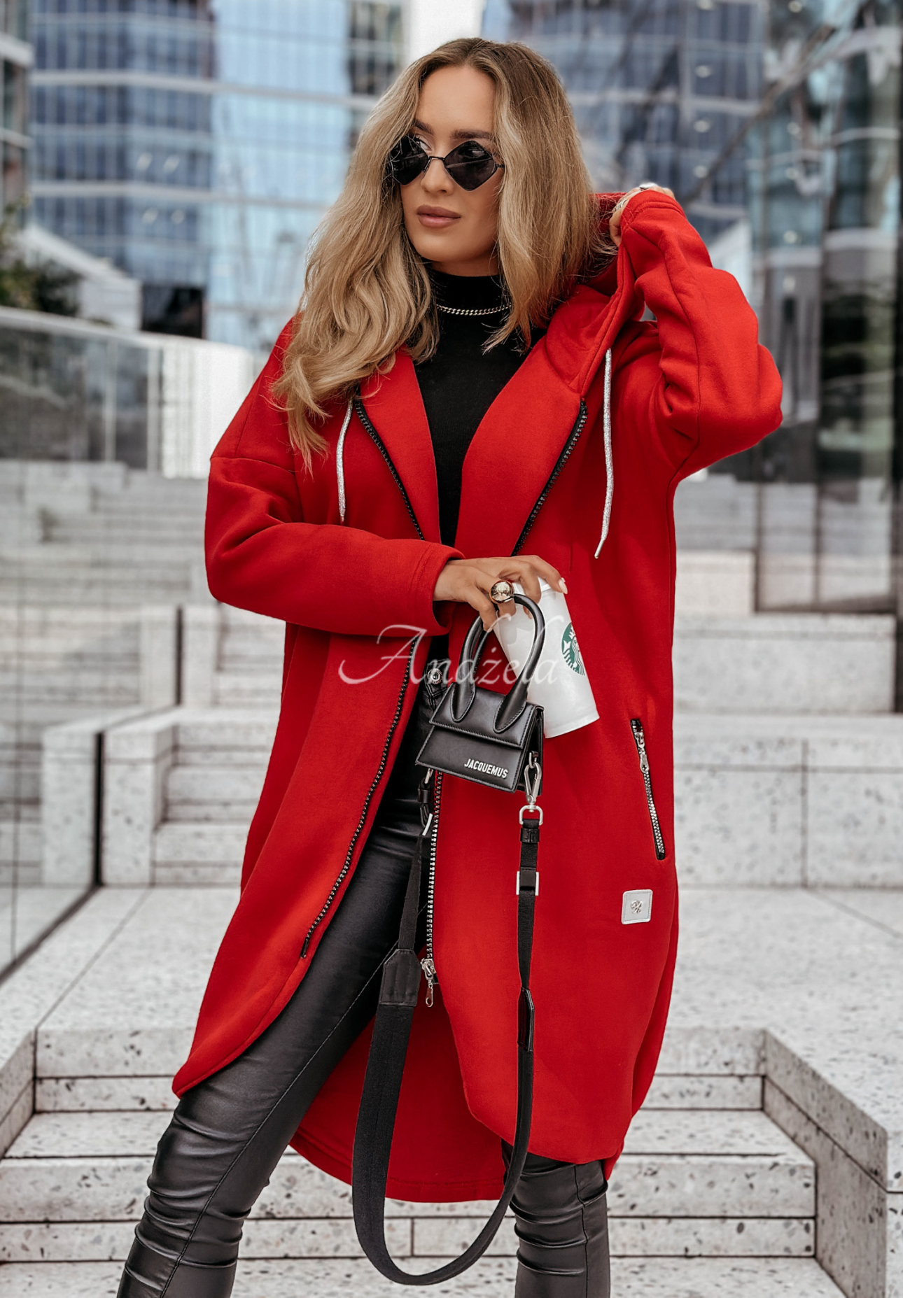 Peaceful Mind long hoodie red