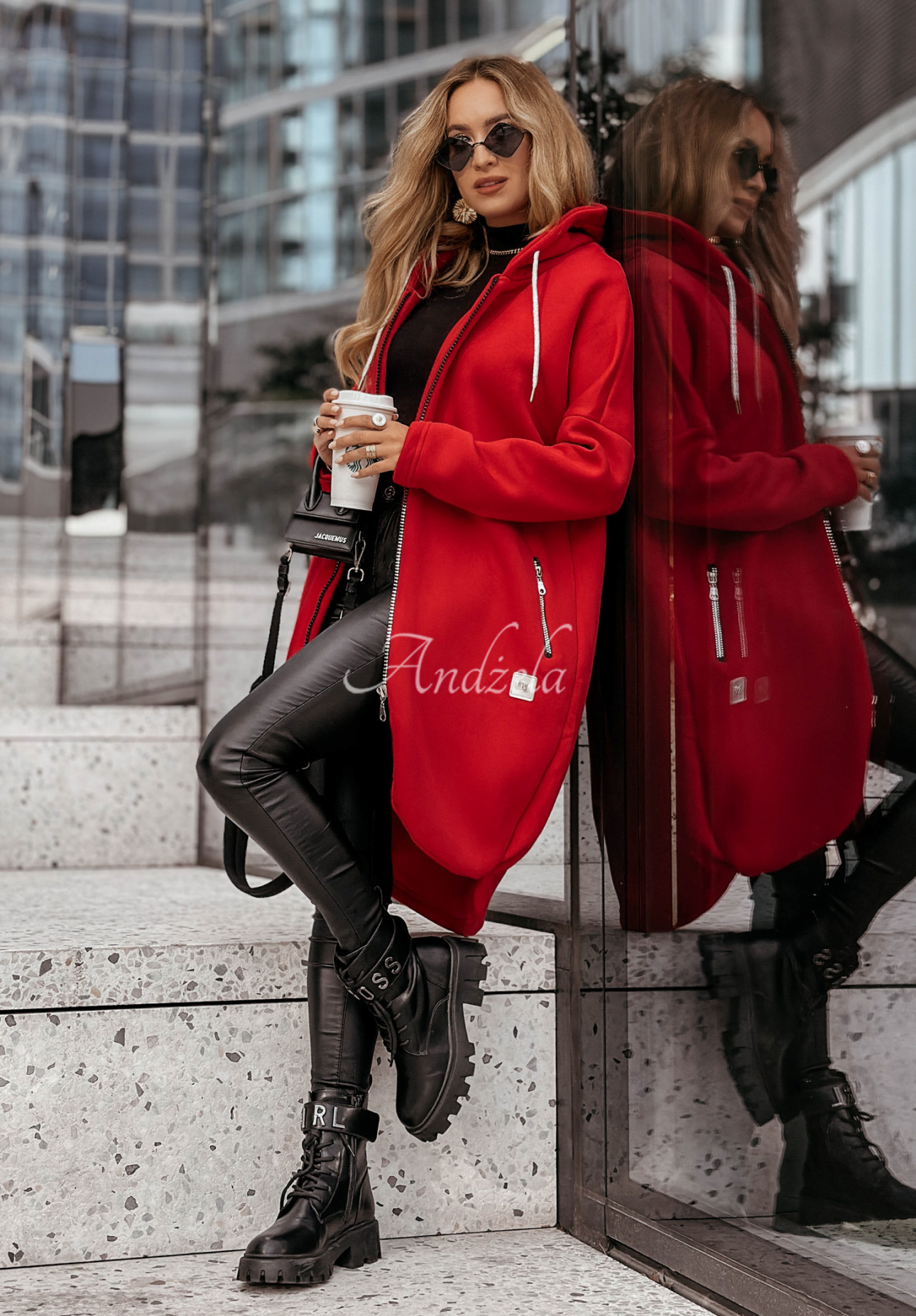 Peaceful Mind long hoodie red