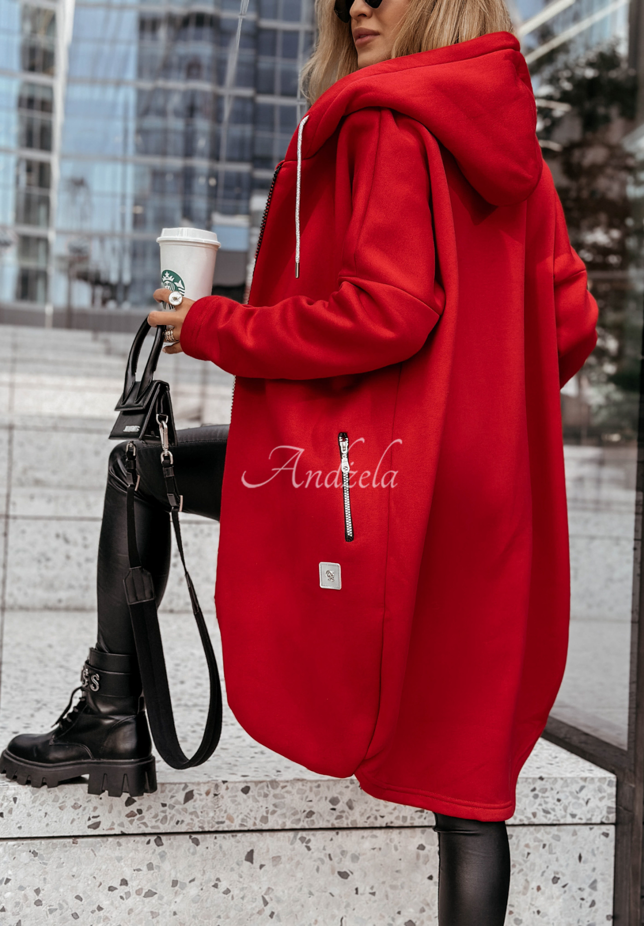 Peaceful Mind long hoodie red