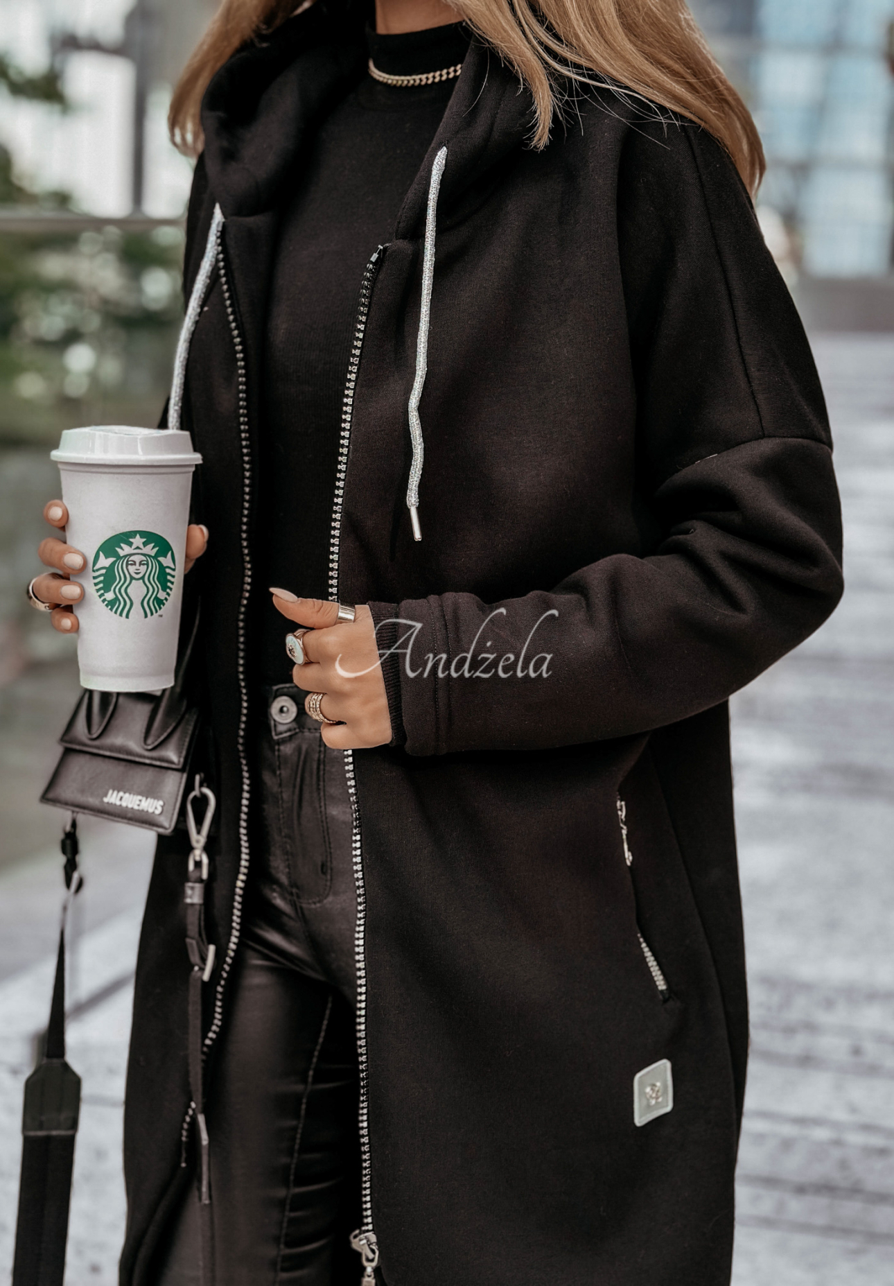 Peaceful Mind long hoodie black