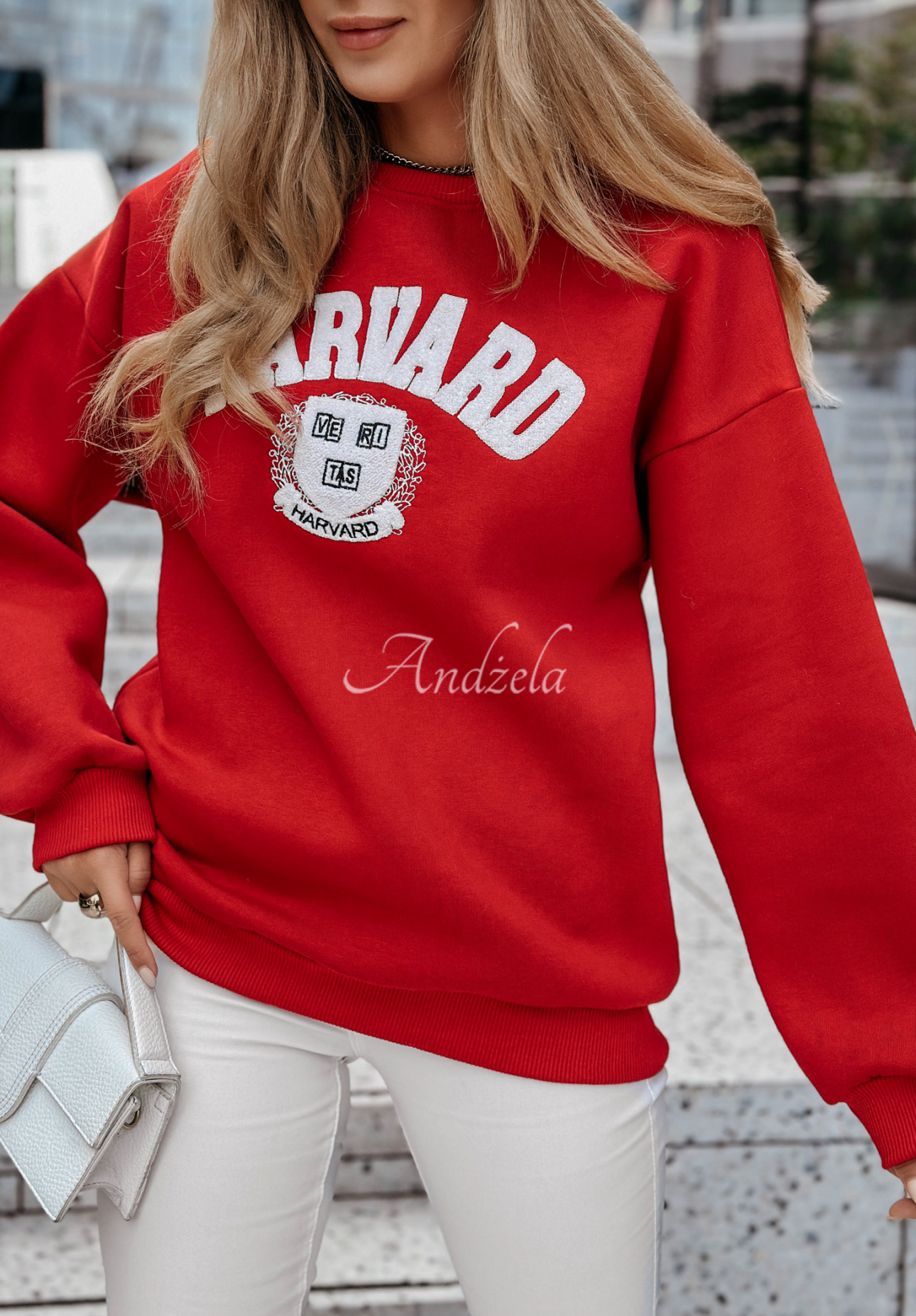 Bluza z napisem Harvard czerwona