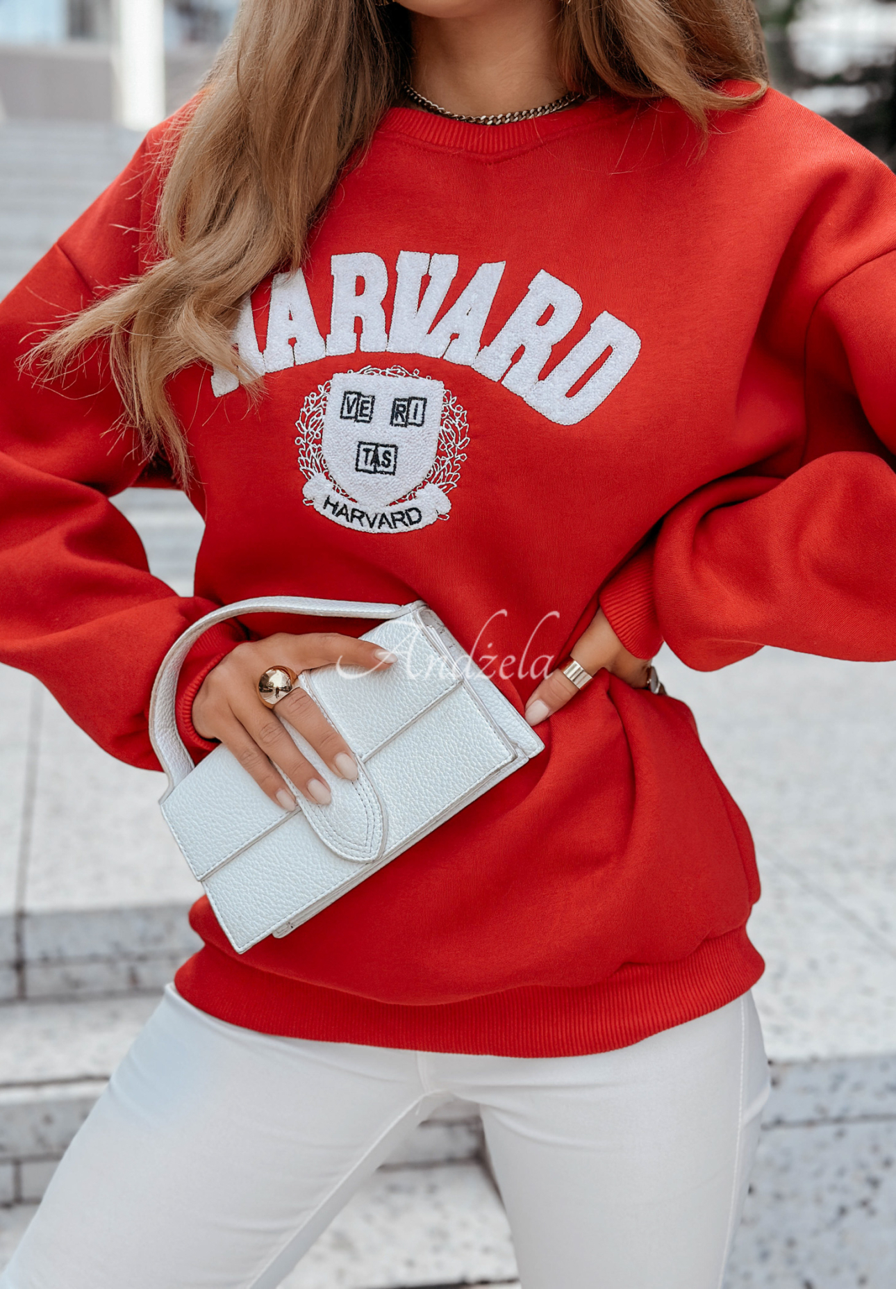 Bluza z napisem Harvard czerwona