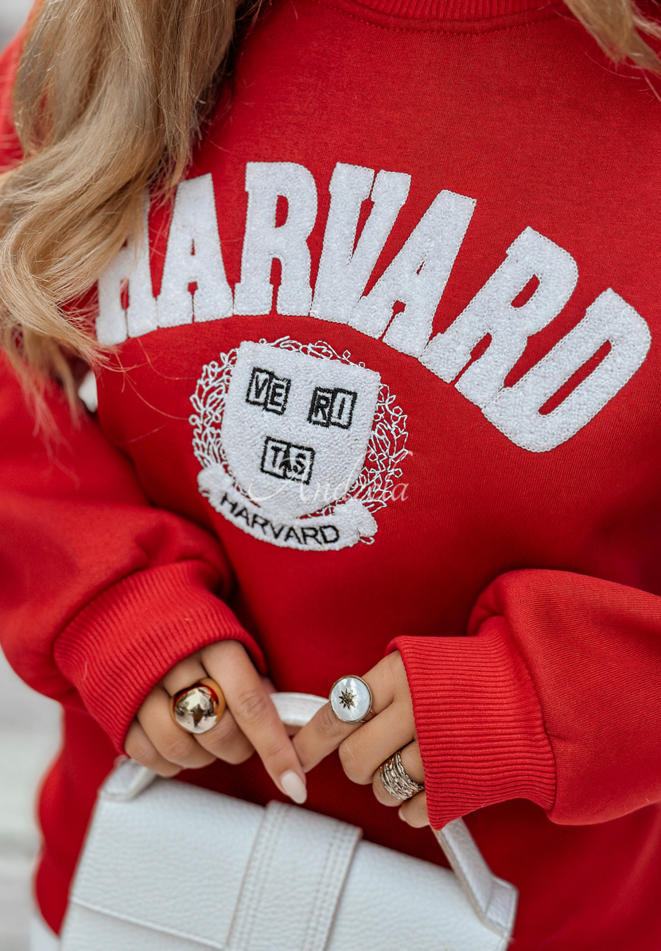 Bluza z napisem Harvard czerwona