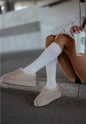 October Twilight white knee socks