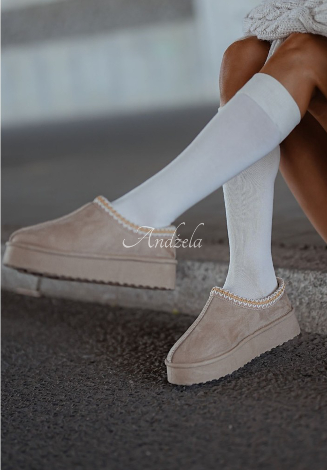 October Twilight white knee socks