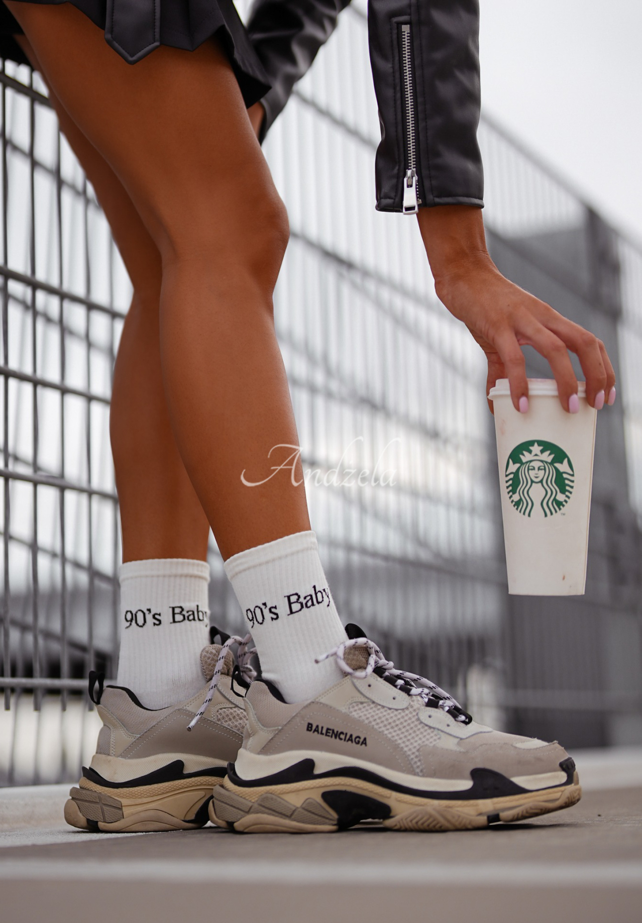 Long socks 90's Baby ecru