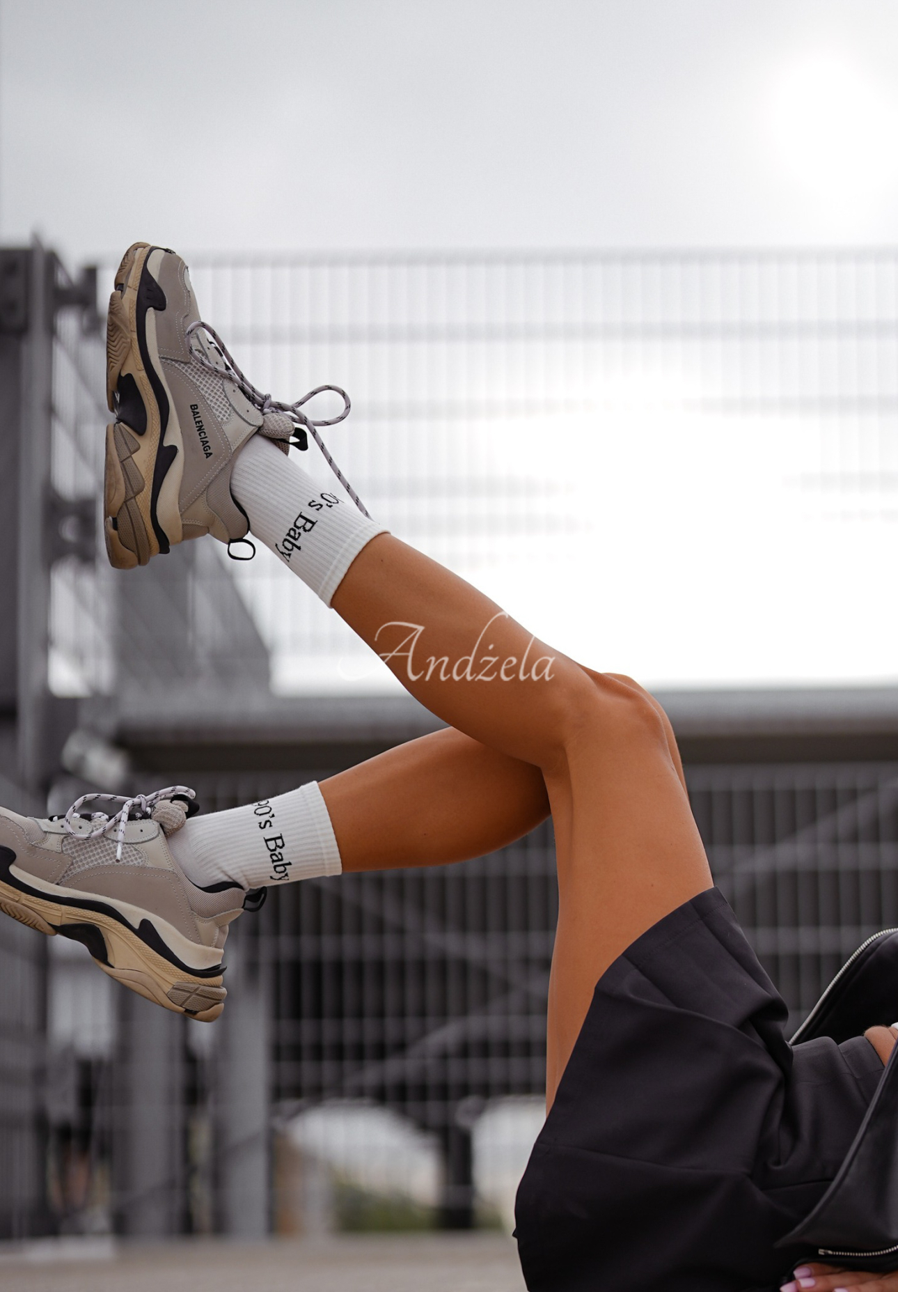 Long socks 90's Baby ecru