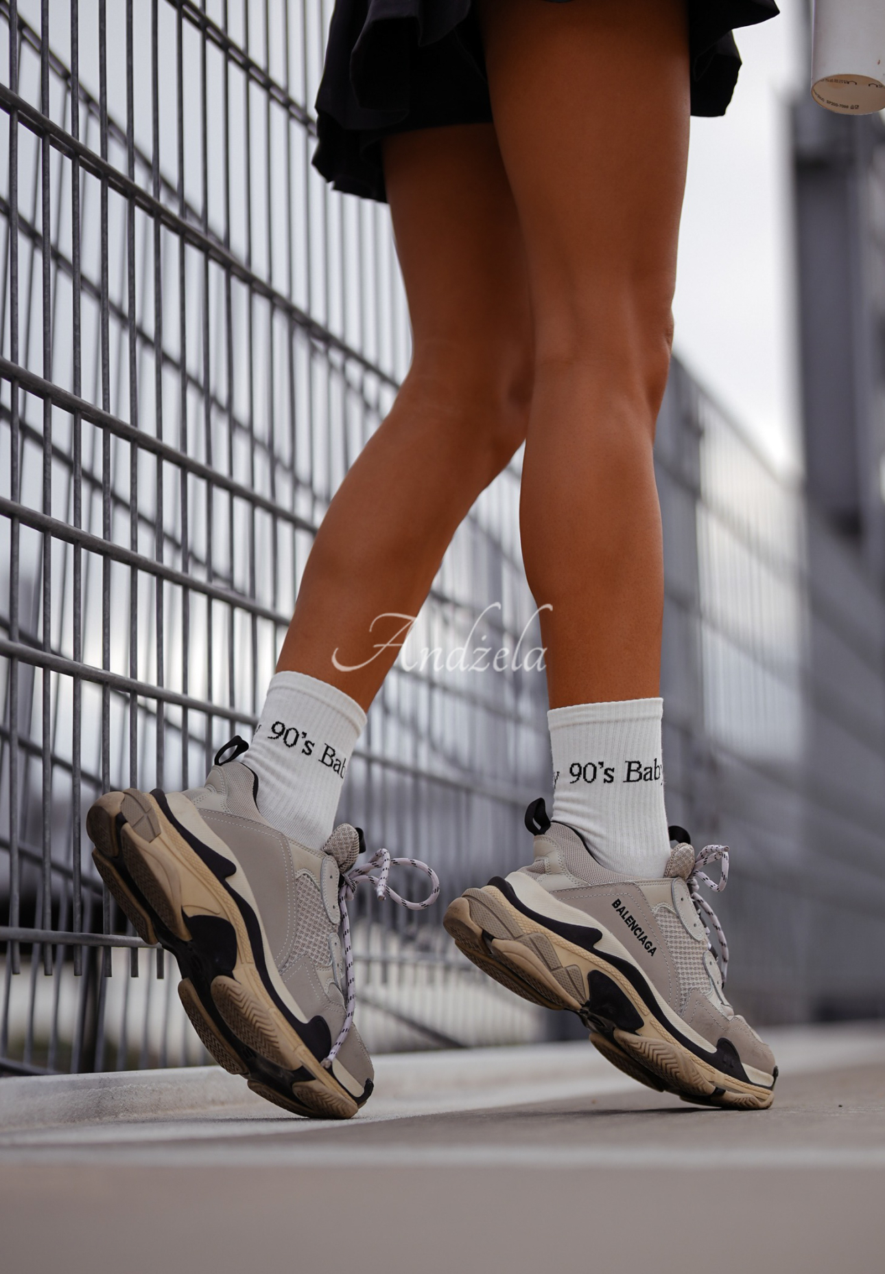 Long socks 90's Baby ecru