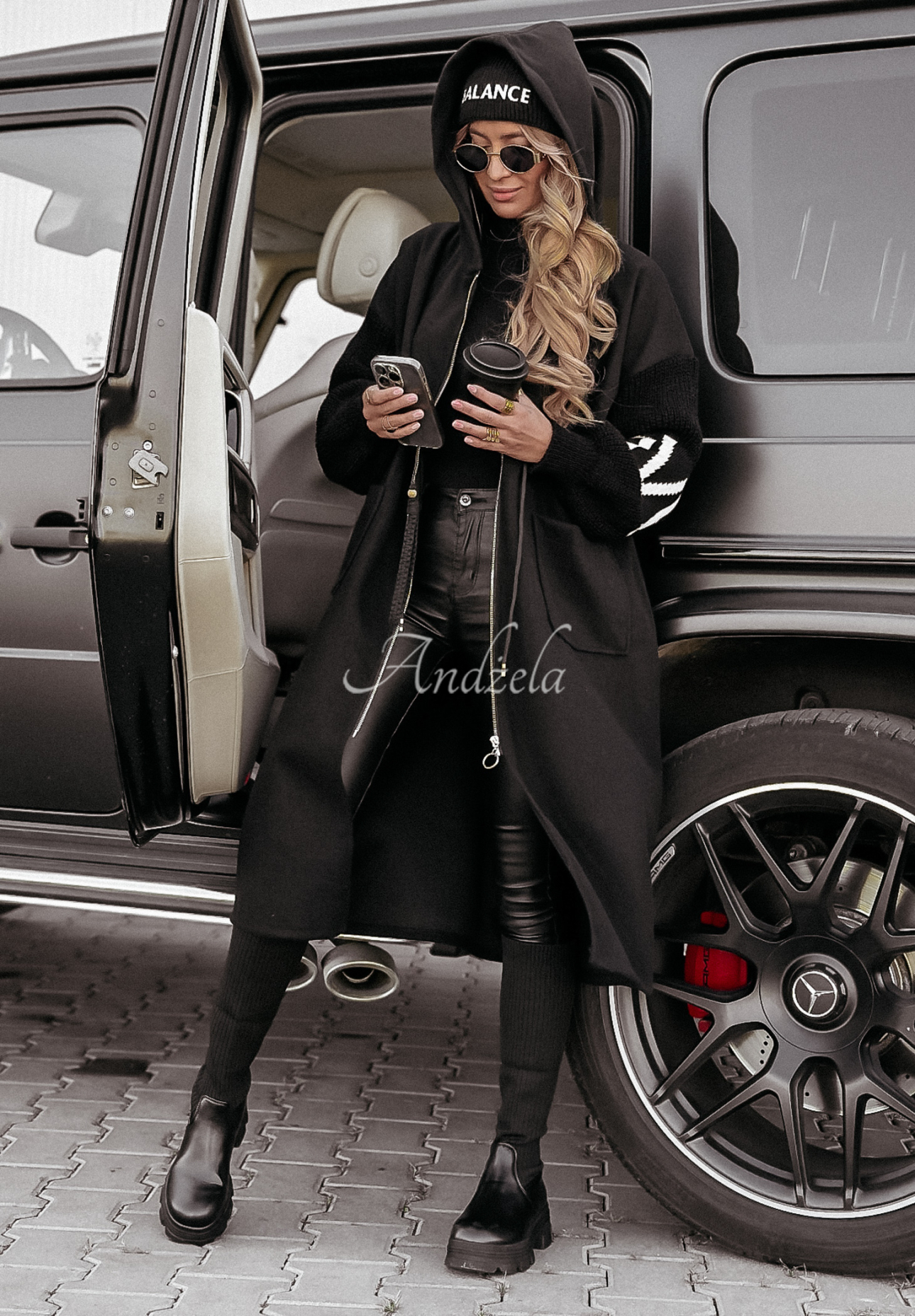 Long hooded coat Loved Ones black