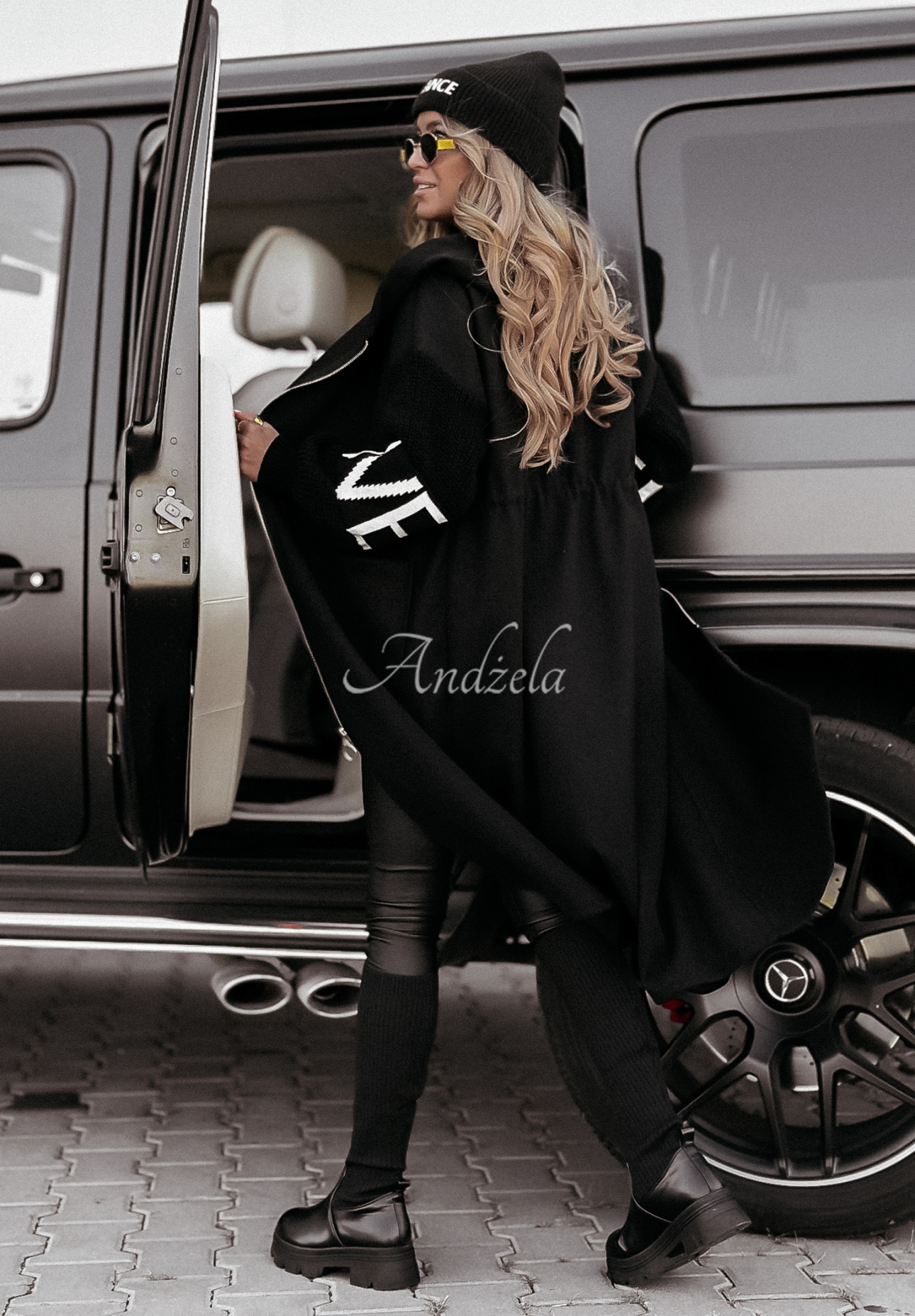 Long hooded coat Loved Ones black