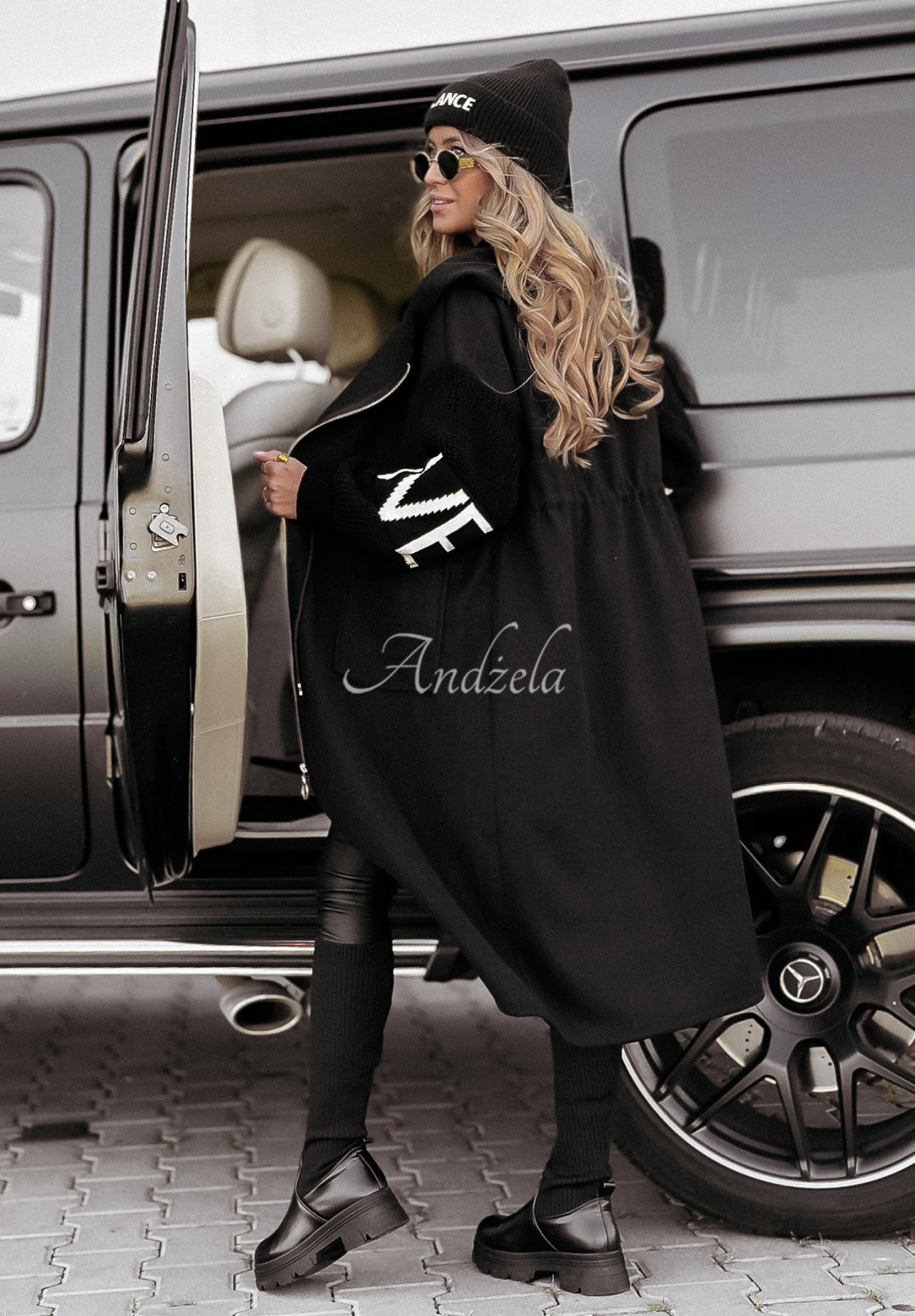 Long hooded coat Loved Ones black