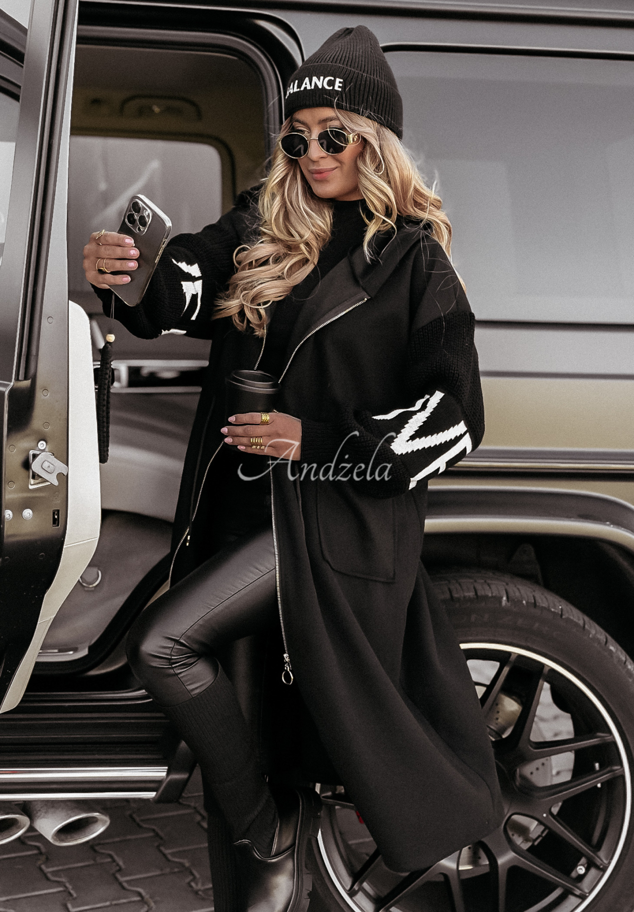 Long hooded coat Loved Ones black