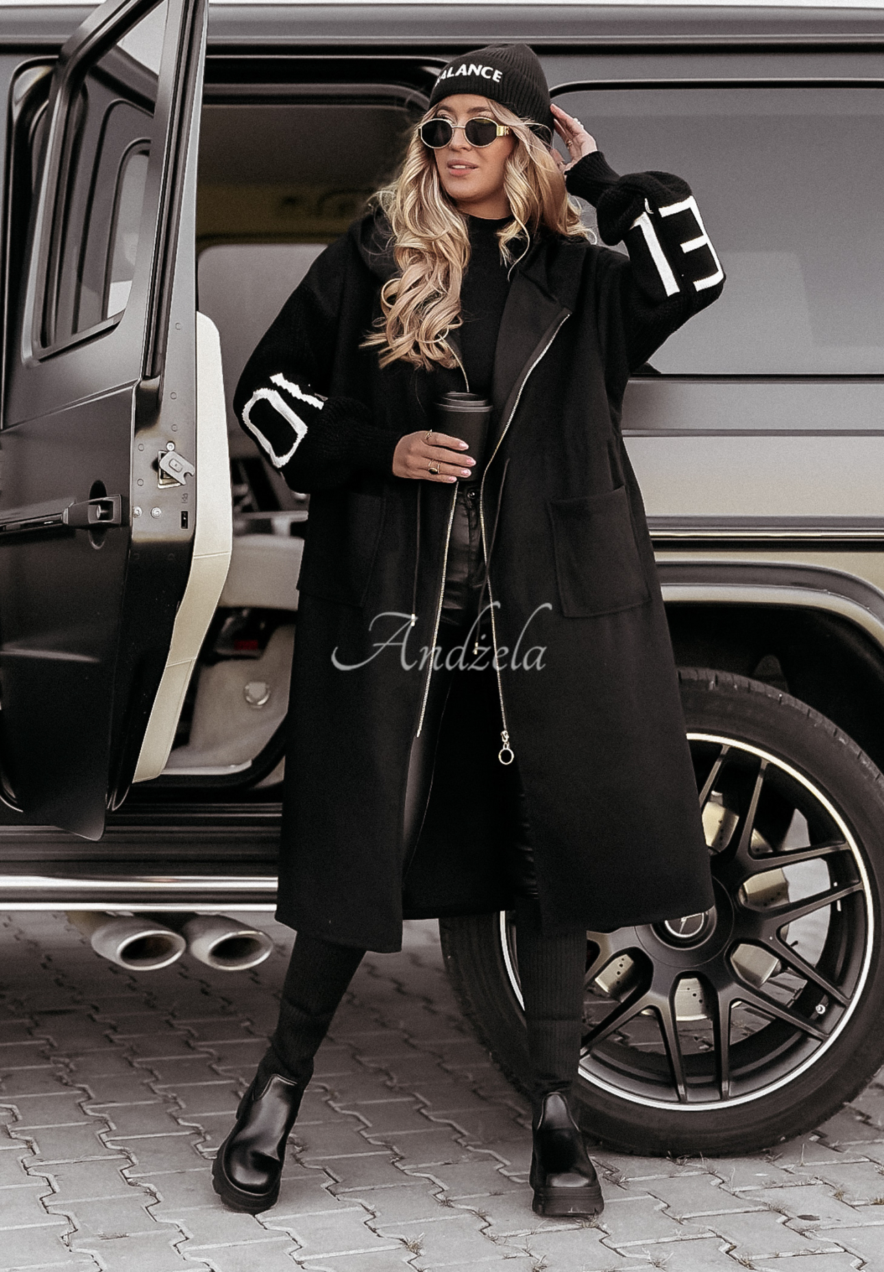Long hooded coat Loved Ones black