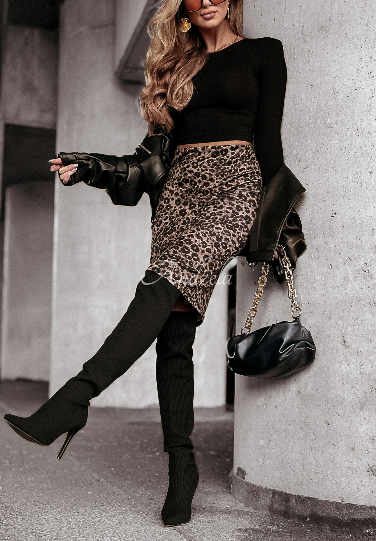 Truly Be Free skirt in leopard beige