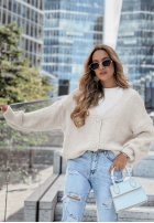 Sweter oversize Aperol Spritz jasnobeżowy