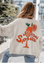 Sweter oversize Aperol Spritz jasnobeżowy