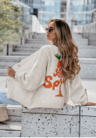 Sweter oversize Aperol Spritz jasnobeżowy