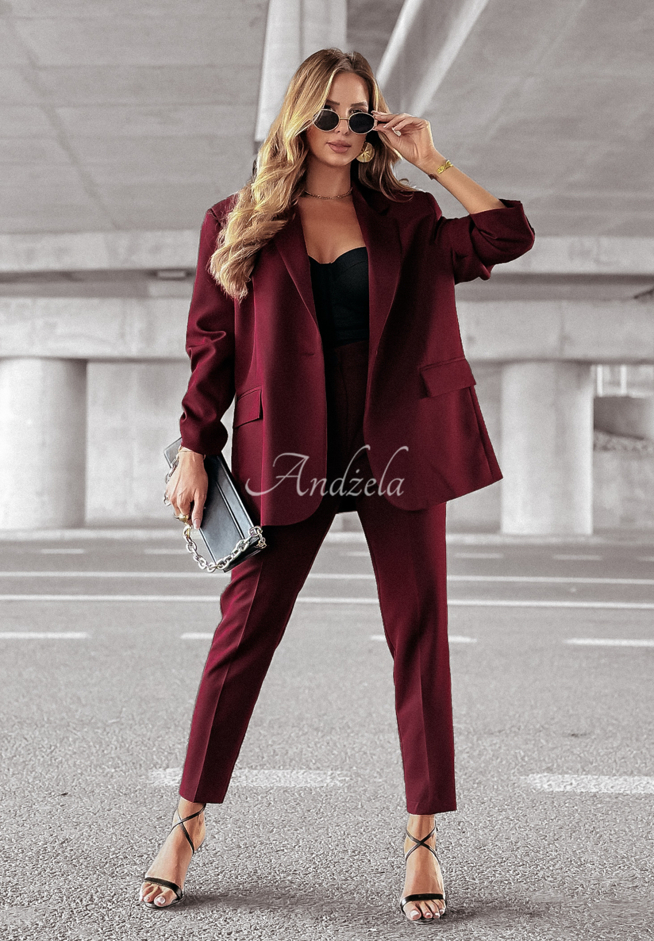 Marynarka oversize First Class burgundowa