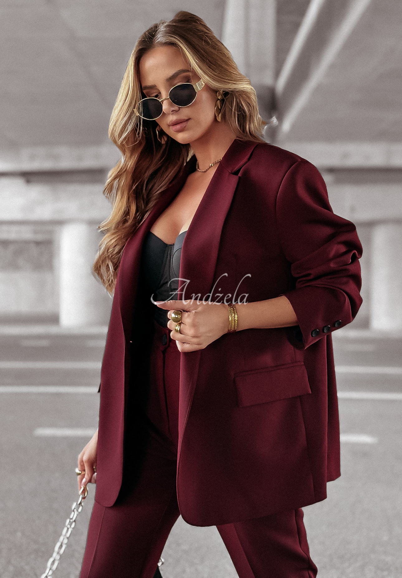 Marynarka oversize First Class burgundowa