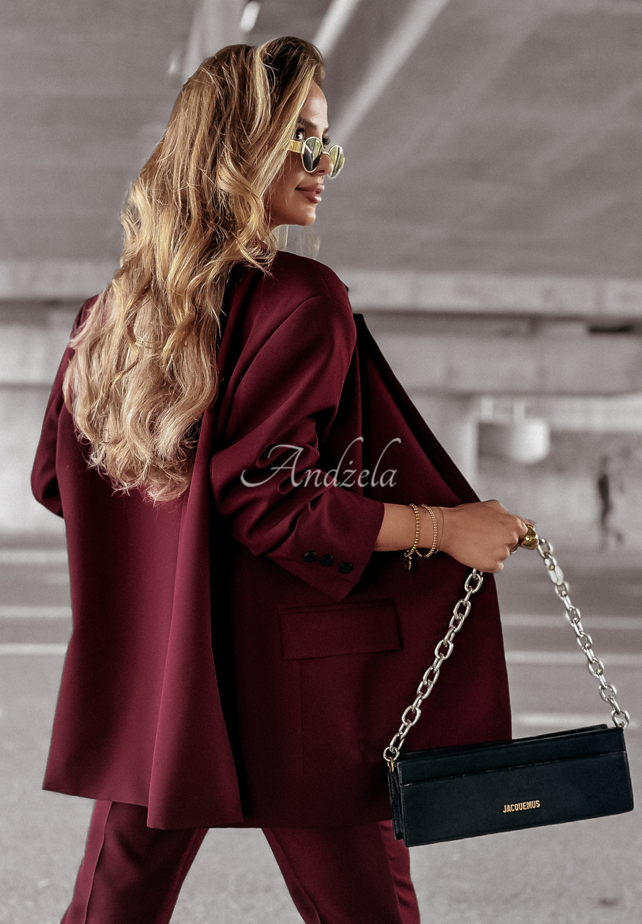 Marynarka oversize First Class burgundowa