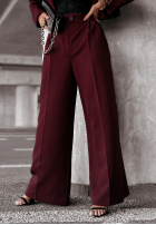 Eleganckie spodnie wide leg First Class burgundowe