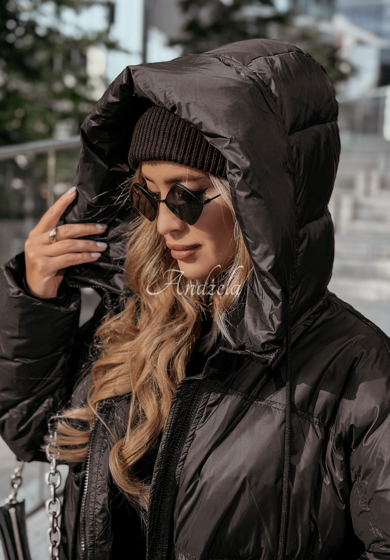 Long down jacket with hood Coldest Of Times black