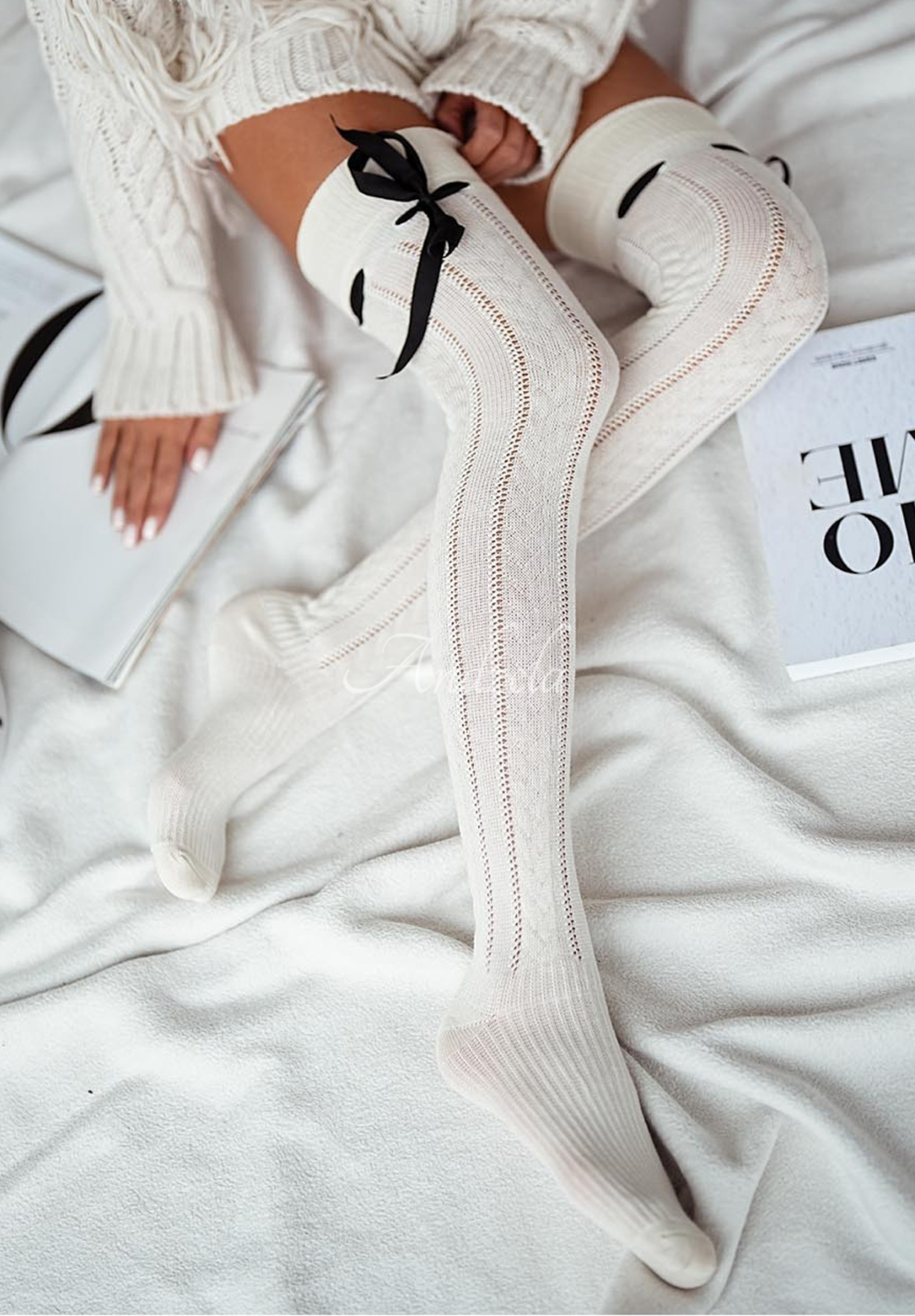 Socks with bows My Little Bows ecru