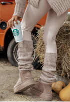 Dzianinowe ocieplacze na nogi Crisp Winter in beige