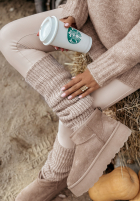 Dzianinowe ocieplacze na nogi Crisp Winter in beige