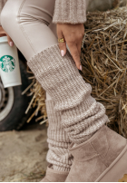 Dzianinowe ocieplacze na nogi Crisp Winter in beige