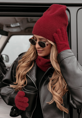 Doria burgundy alpaca hat