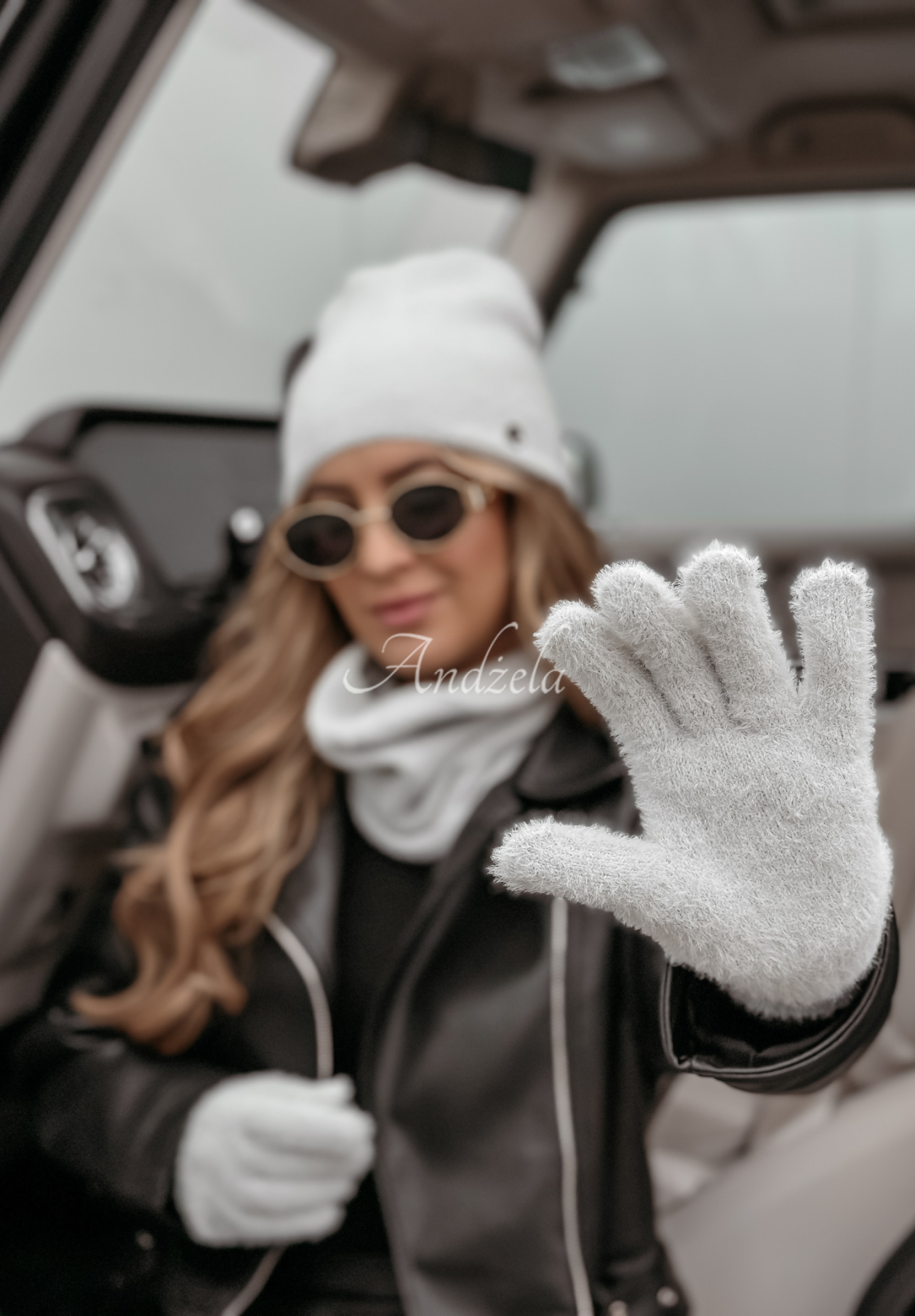 Doria alpaca gloves grey