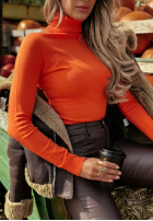Dopasowany Jumper z golfem Solange in orange