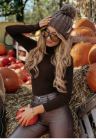 Dopasowany Jumper z golfem Solange in chocolate