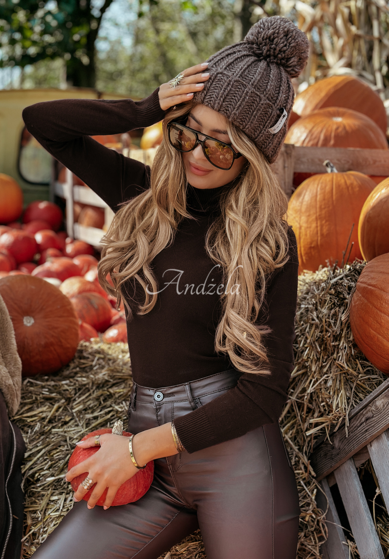 Fitted turtleneck sweater Solange chocolate