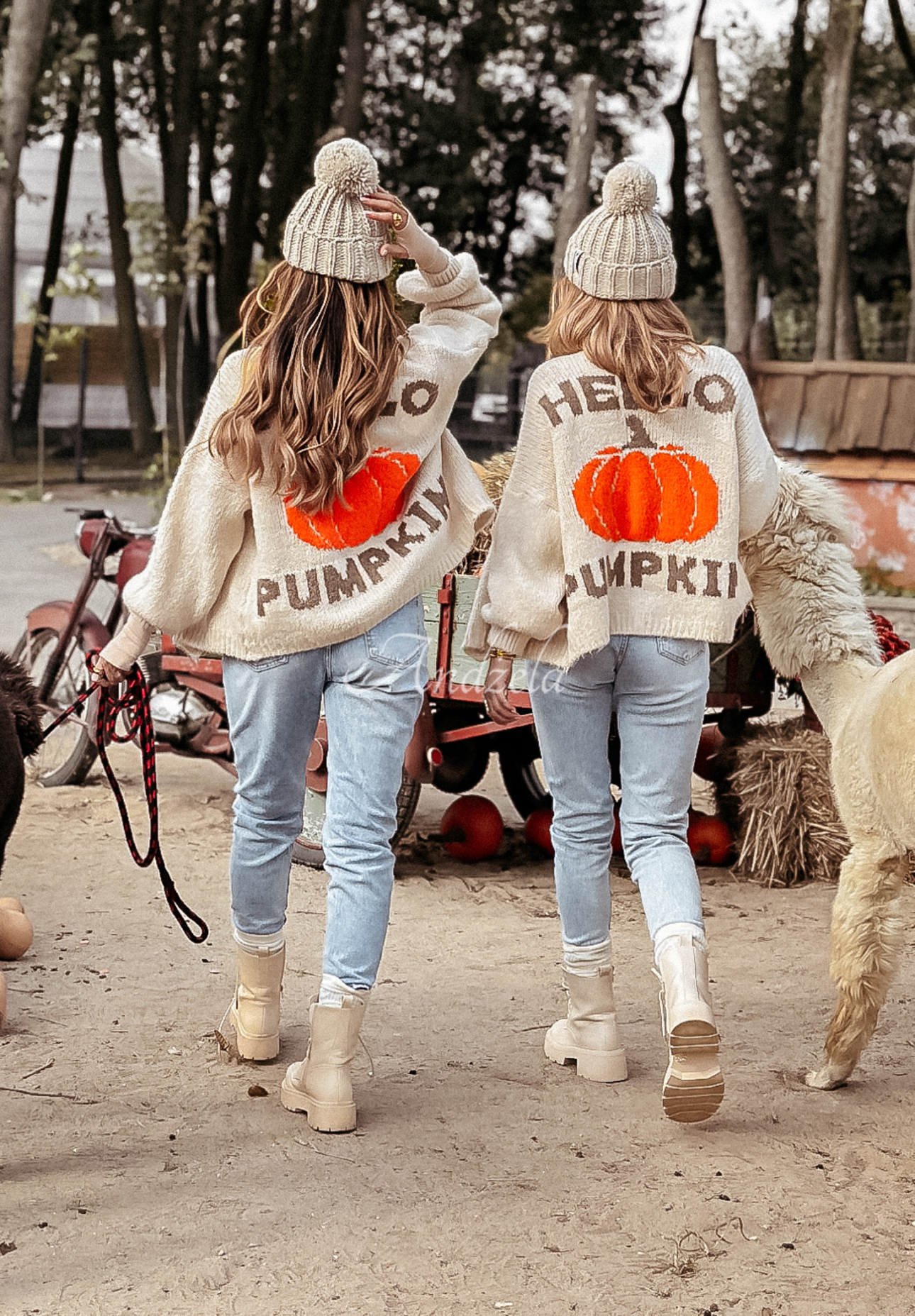 Hello Pumpkin short cardigan beige