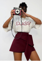 La Milla Minding Mine burgundy ruffle skirt-shorts