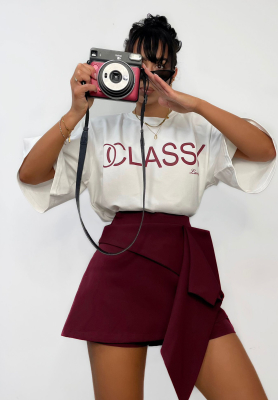 La Milla Minding Mine burgundy ruffle skirt-shorts