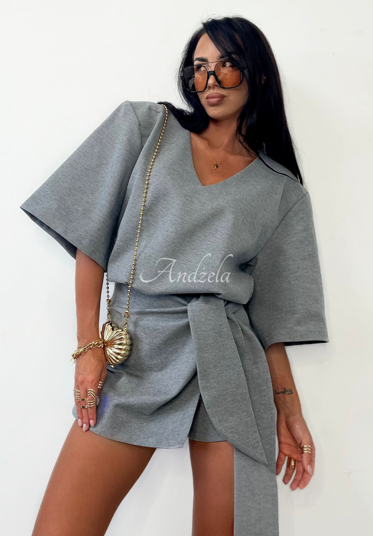 La Milla Life She Imagined grey tiered skirt-shorts