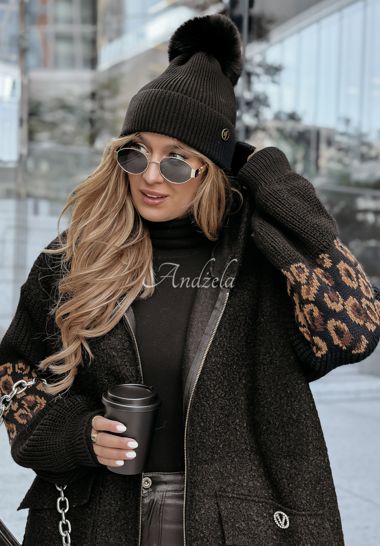 Breathe Free sheepskin coat black