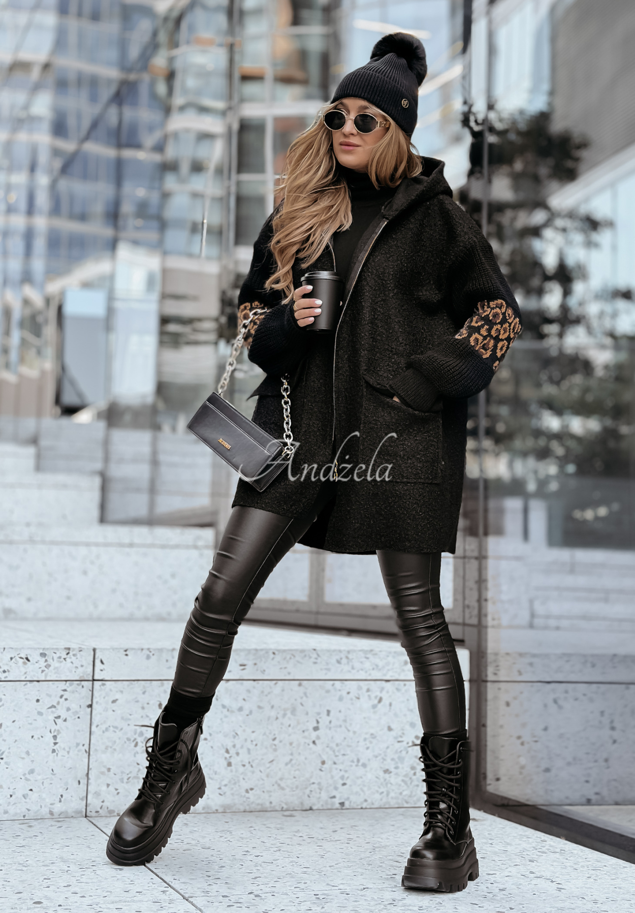 Breathe Free sheepskin coat black