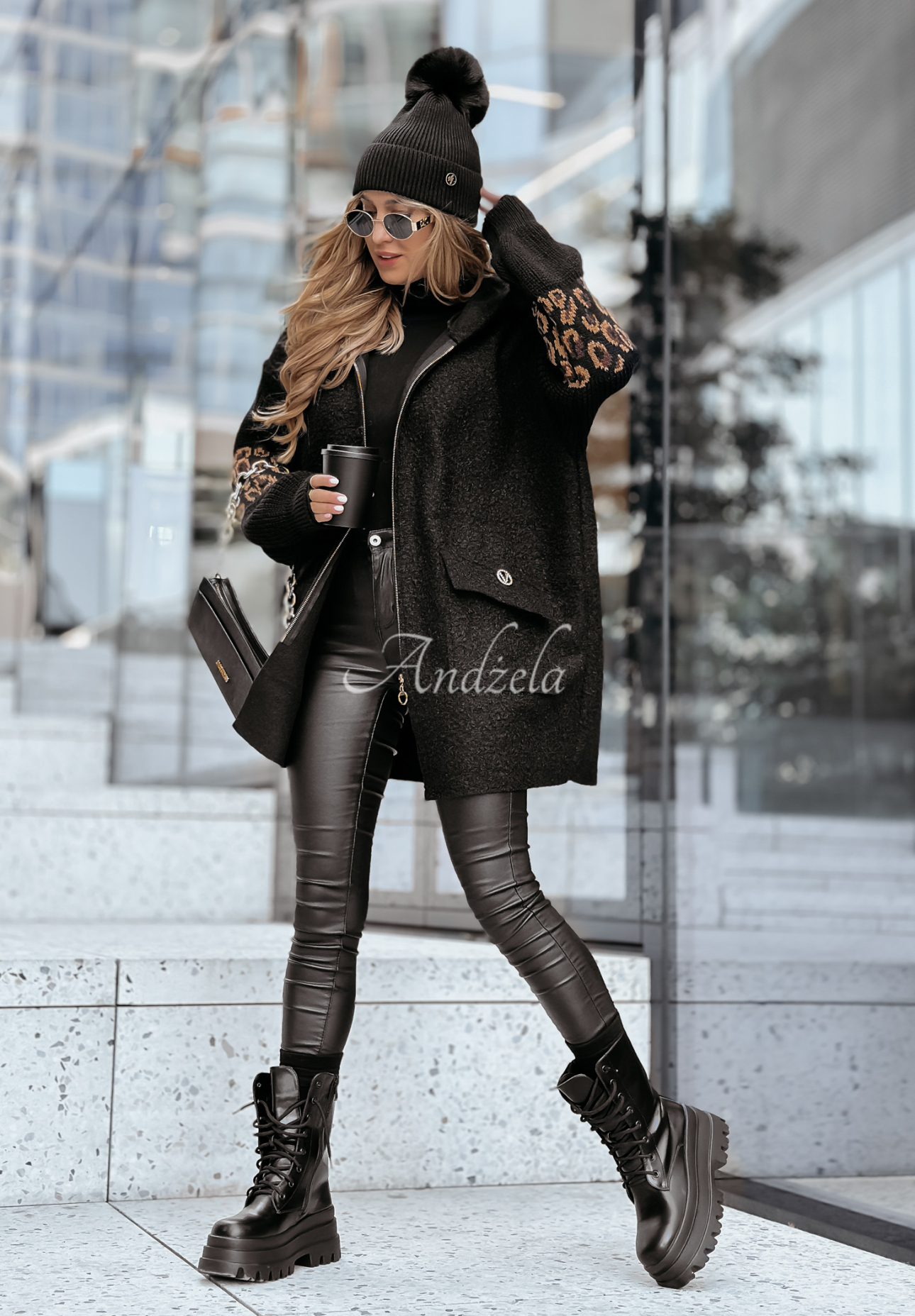 Breathe Free sheepskin coat black