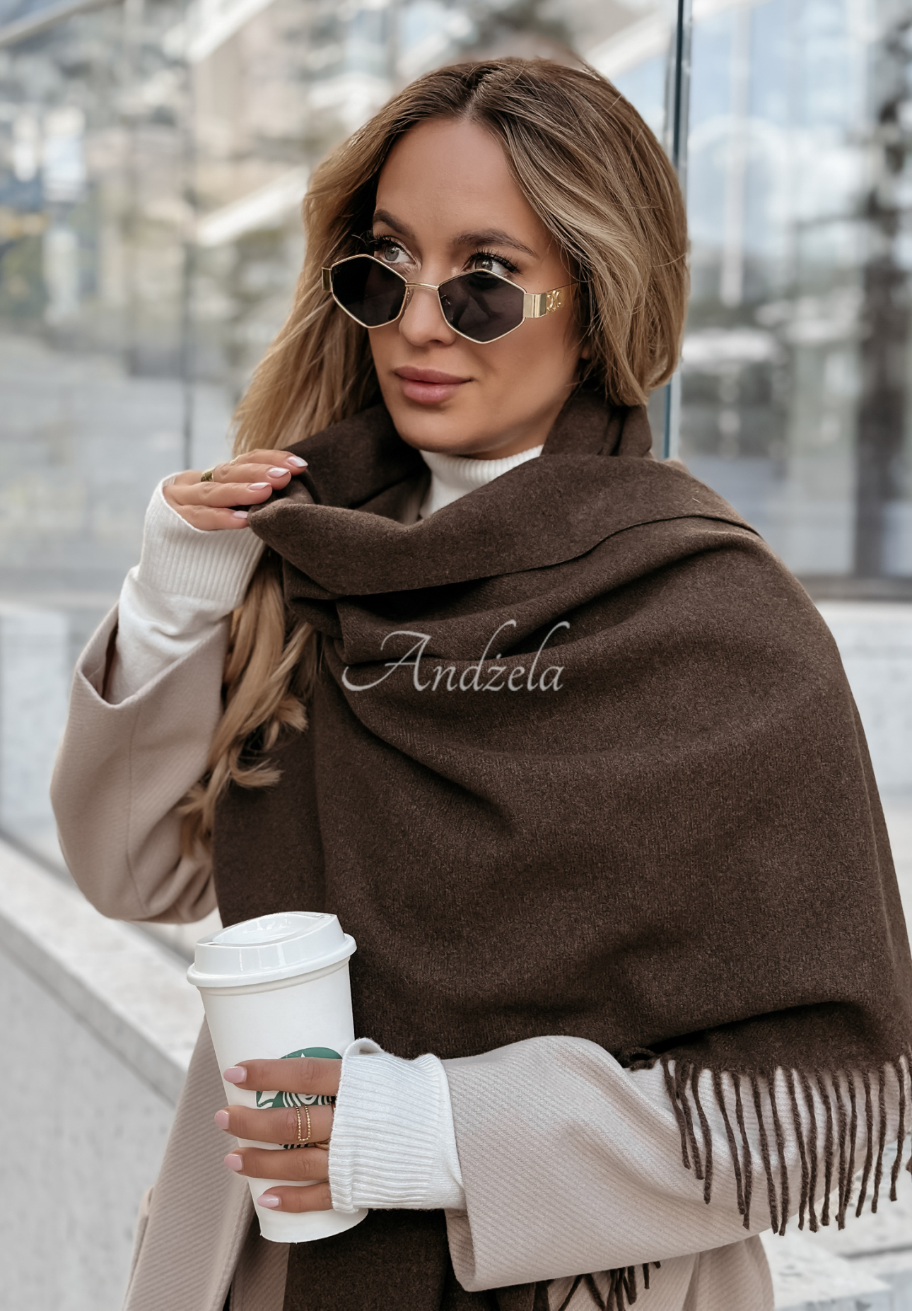 Closer To Heaven chocolate fringed scarf