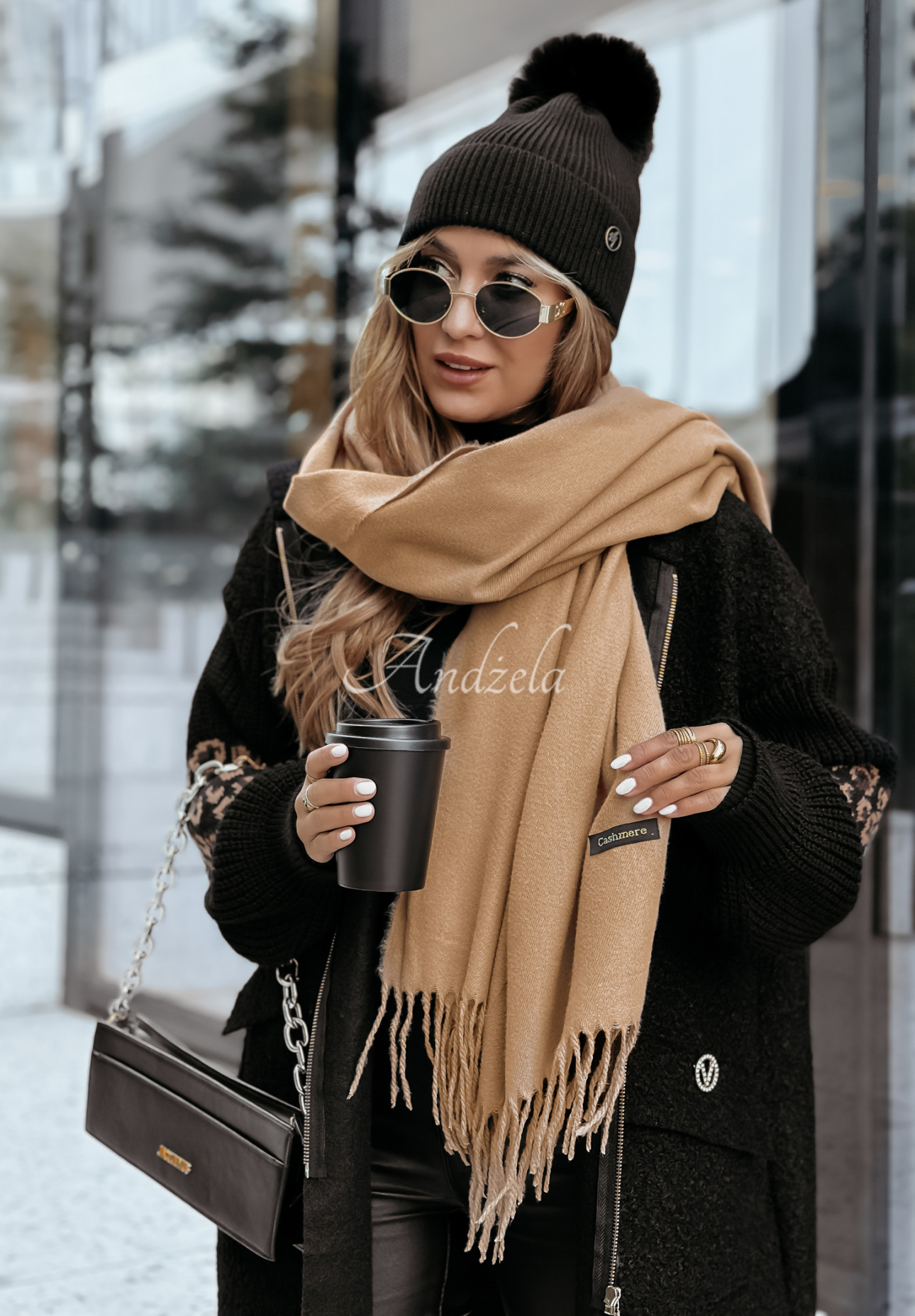 Closer To Heaven fringed camel scarf