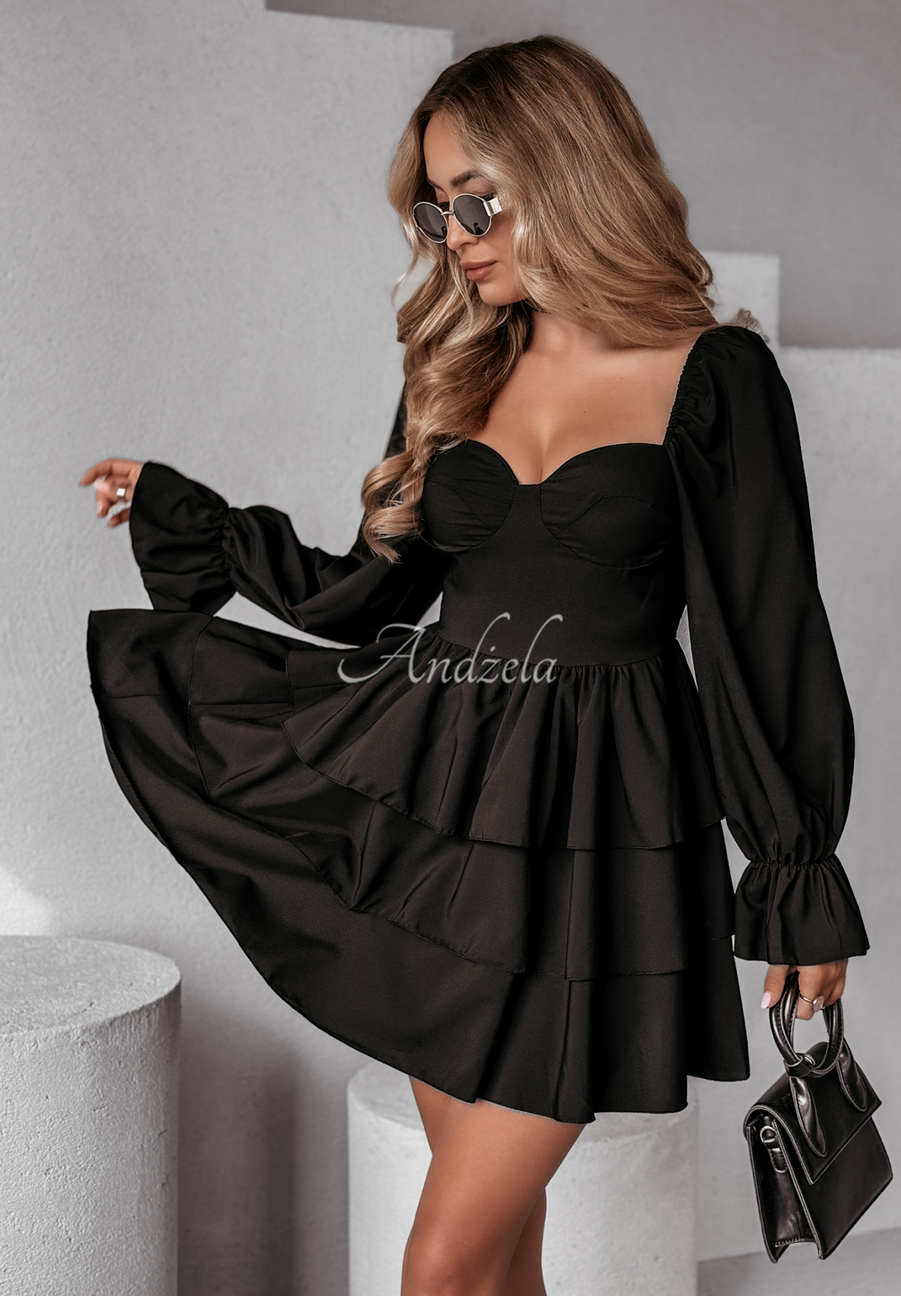 Her Secret mini dress with frills black