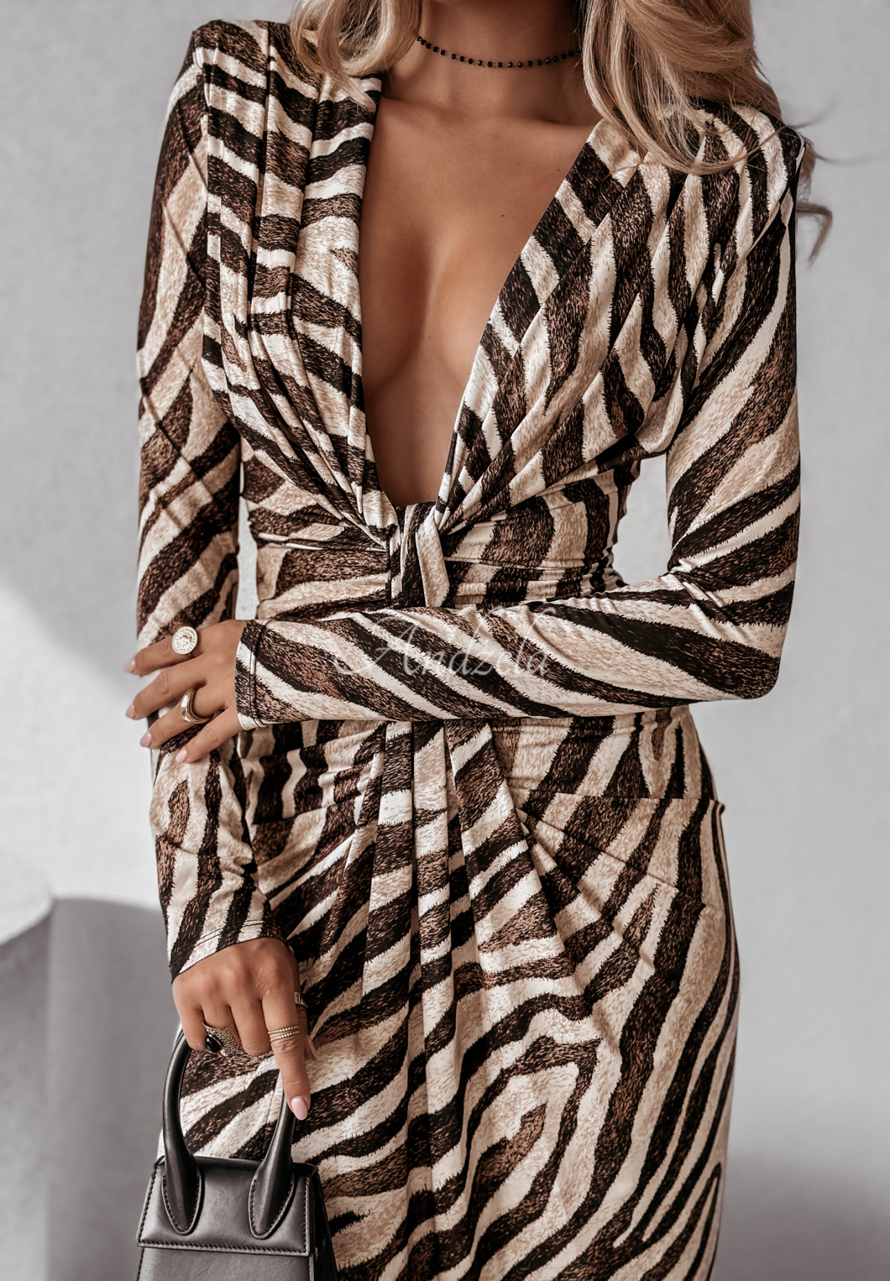 Be The Party maxi dress in zebra beige