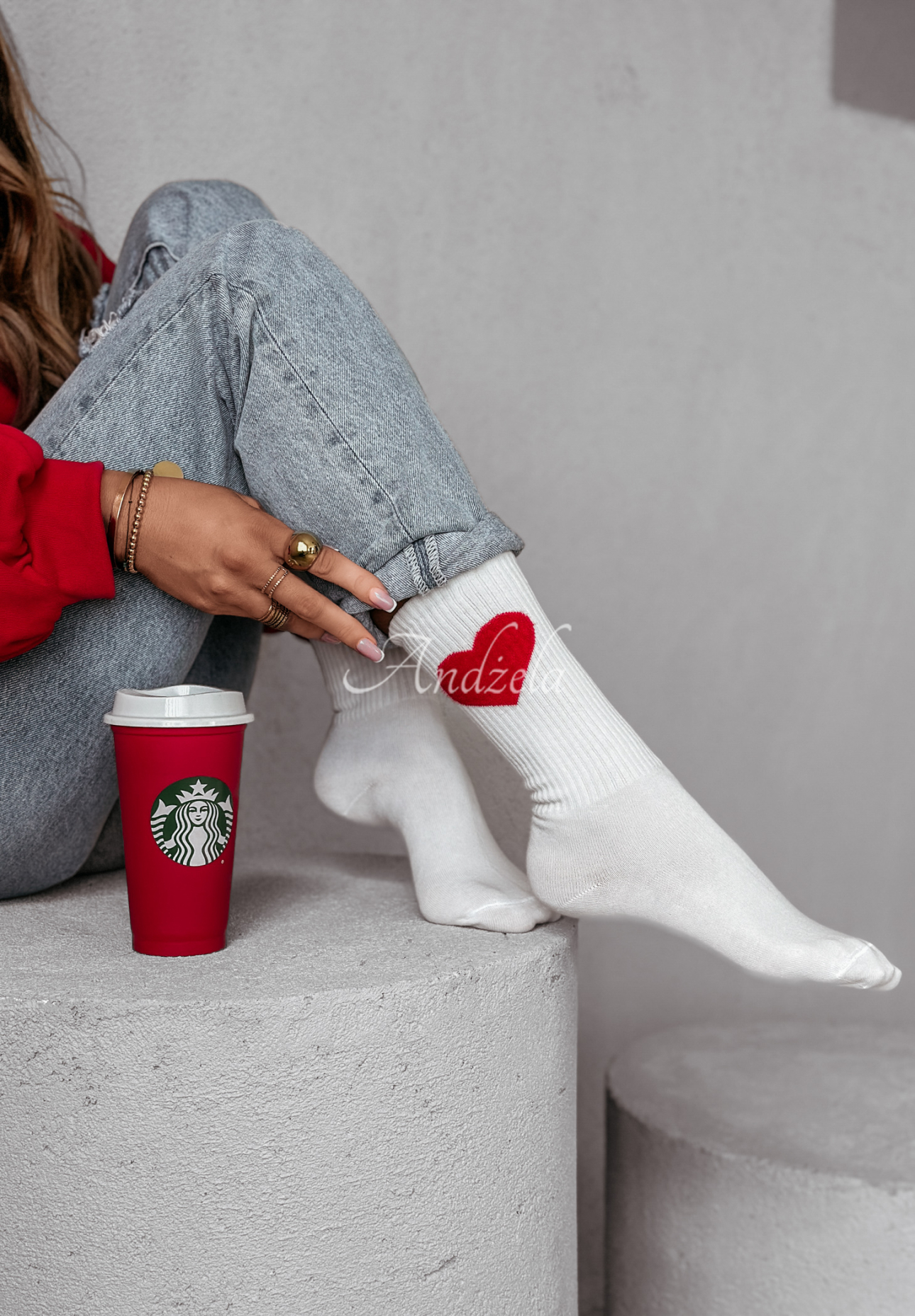 Lonely Heart socks white