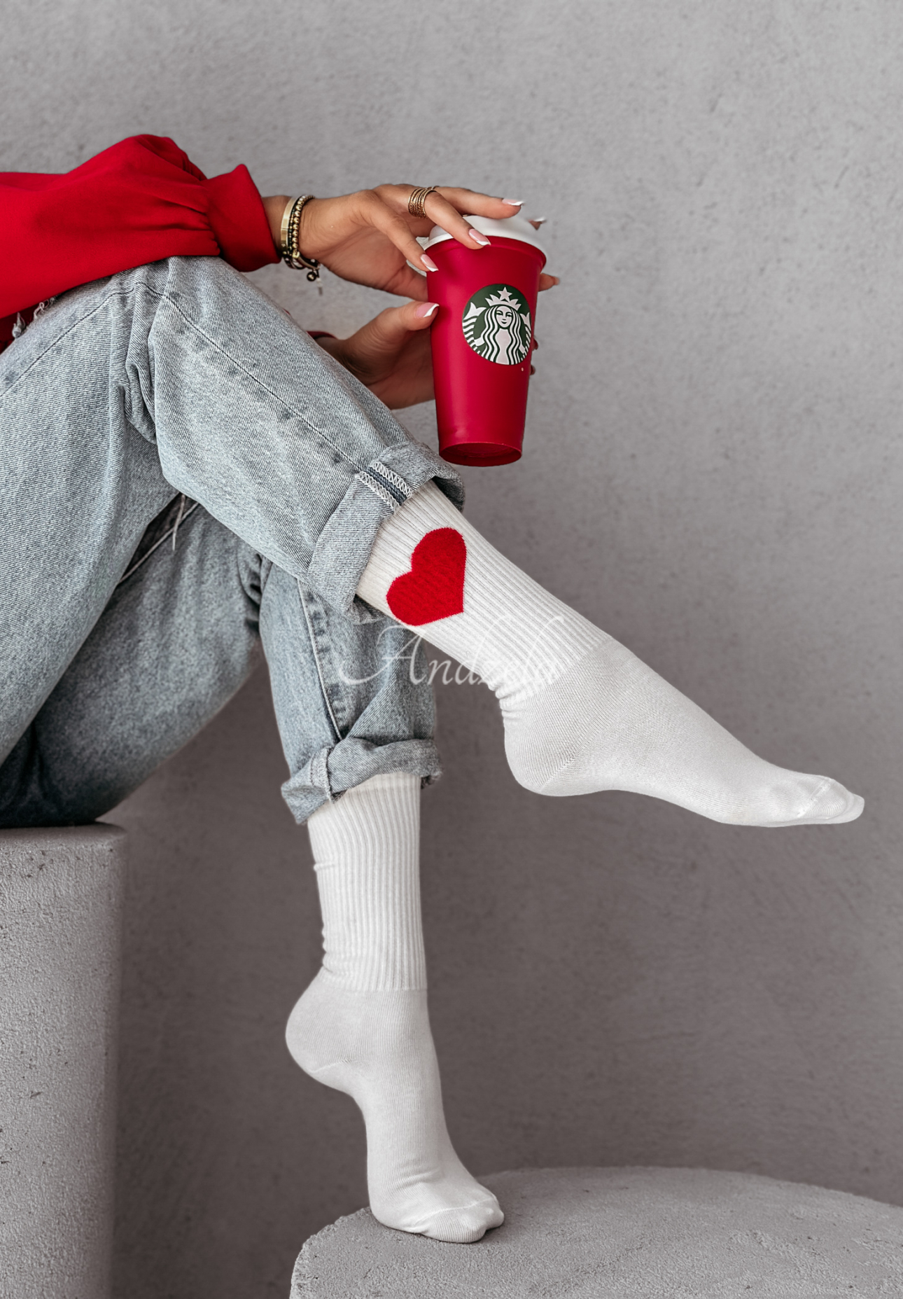 Lonely Heart socks white