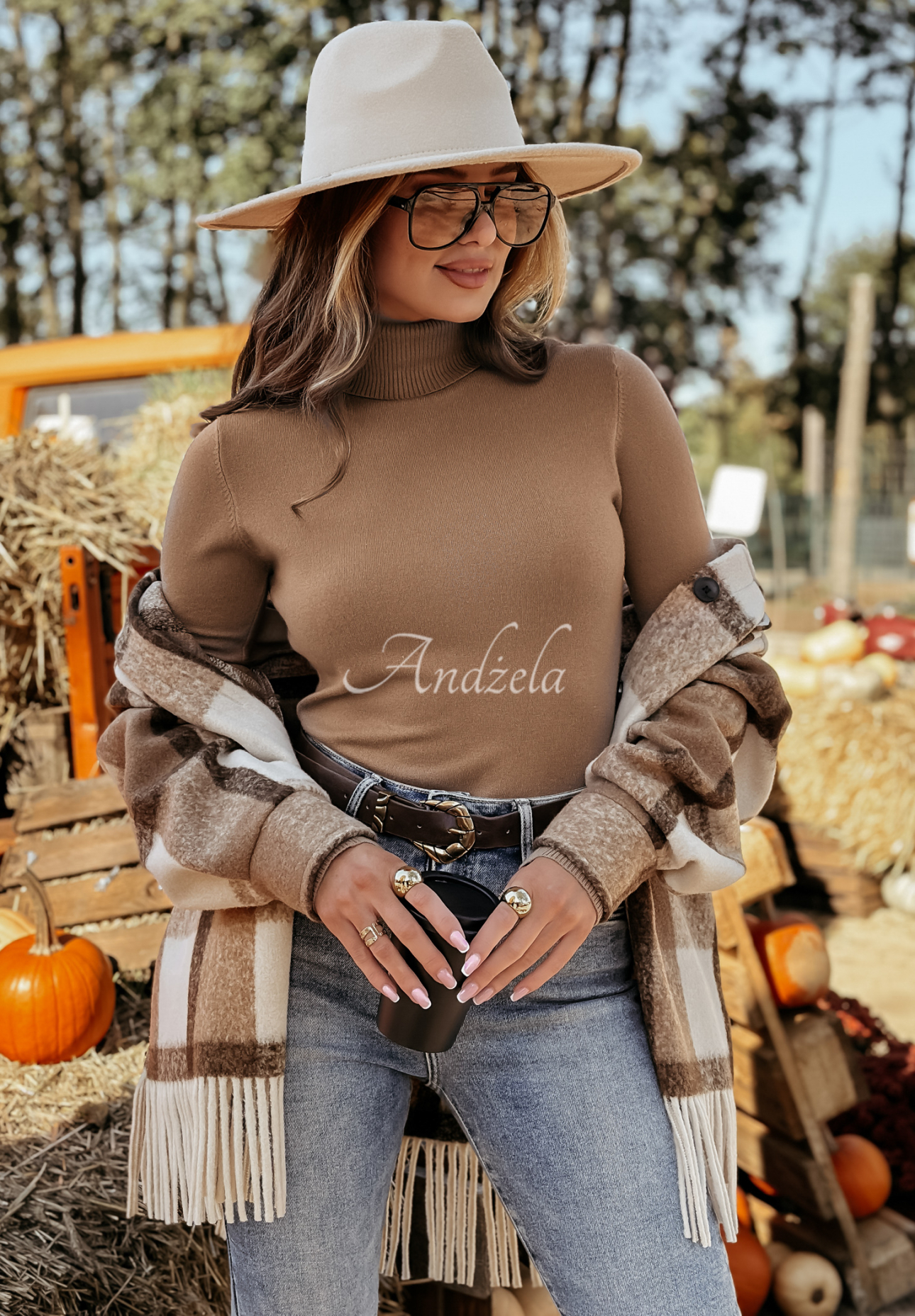 Fitted turtleneck sweater Solange camel